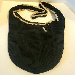 The Sak Crochet Bag, Black, Vintage 1990's Purse Bag